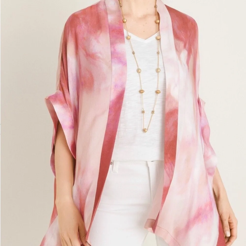 Chico’s Tie-Dye Print Ruana Wrap size S/M - Picture 2 of 5